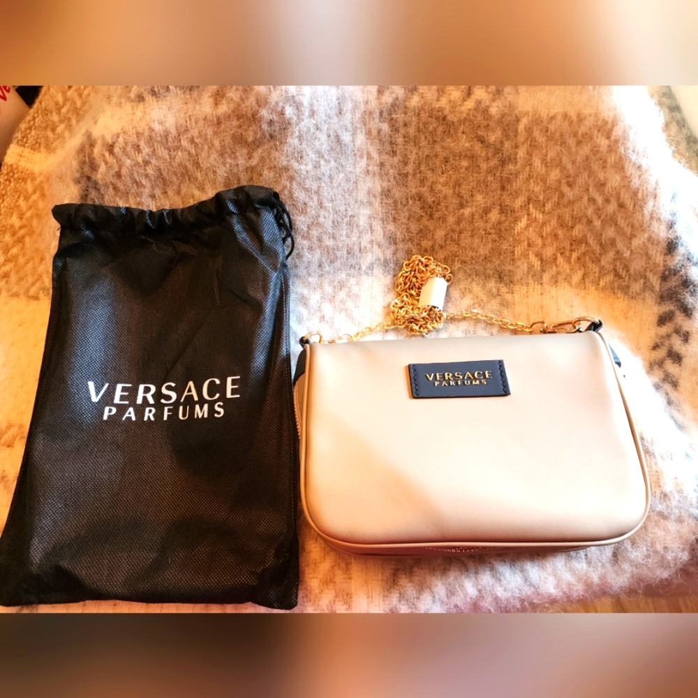 Versace Fragrance shiny gold crossbody  pouch